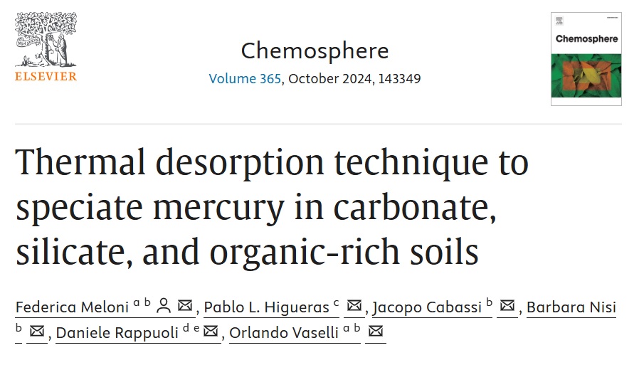 Técnica de desorción térmica para la especiación del mercurio en suelos carbonatados, siliciclásticos y ricos en materia orgánica