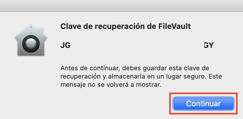 Clave FileVault