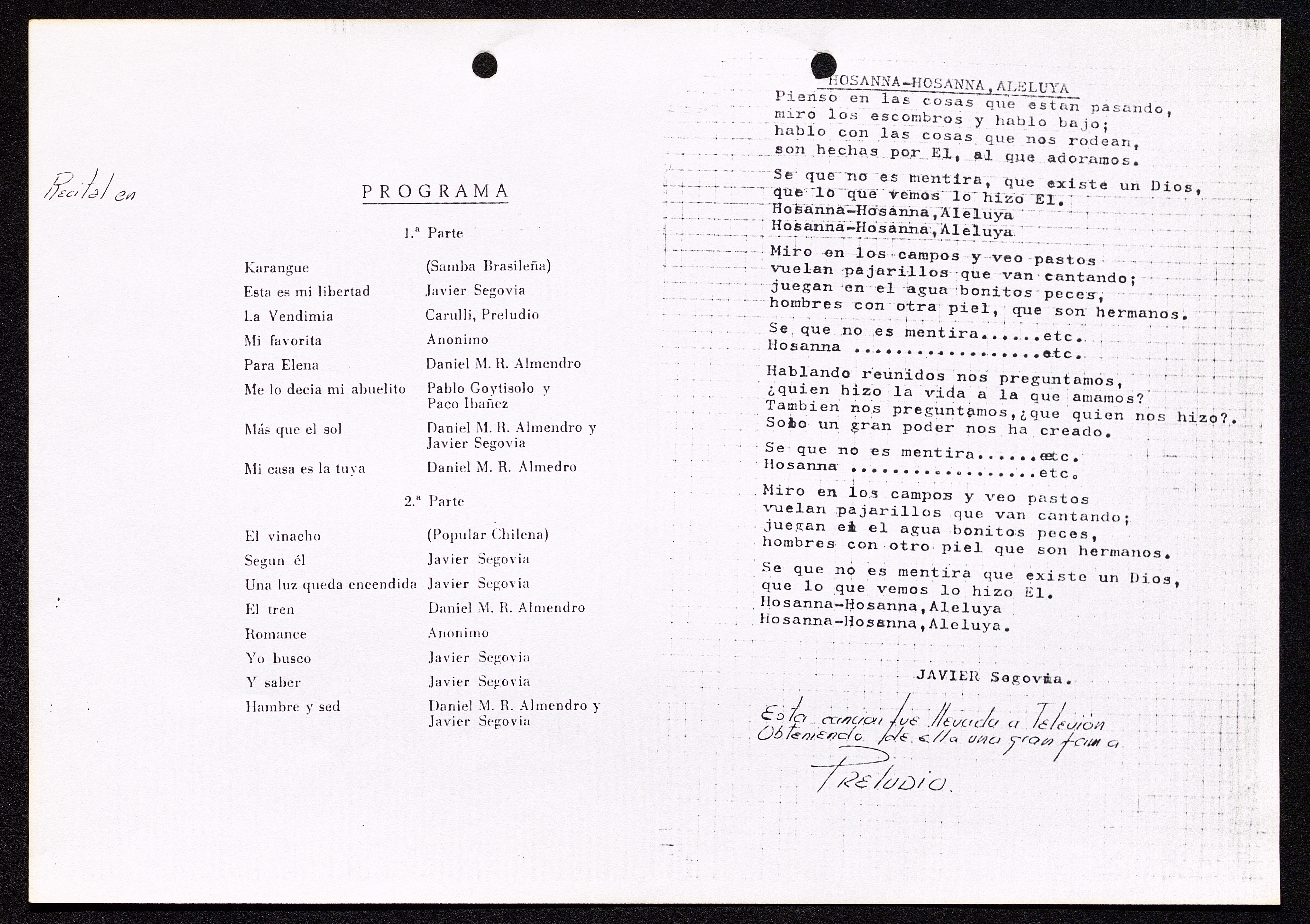 Actuaciones de Preludio