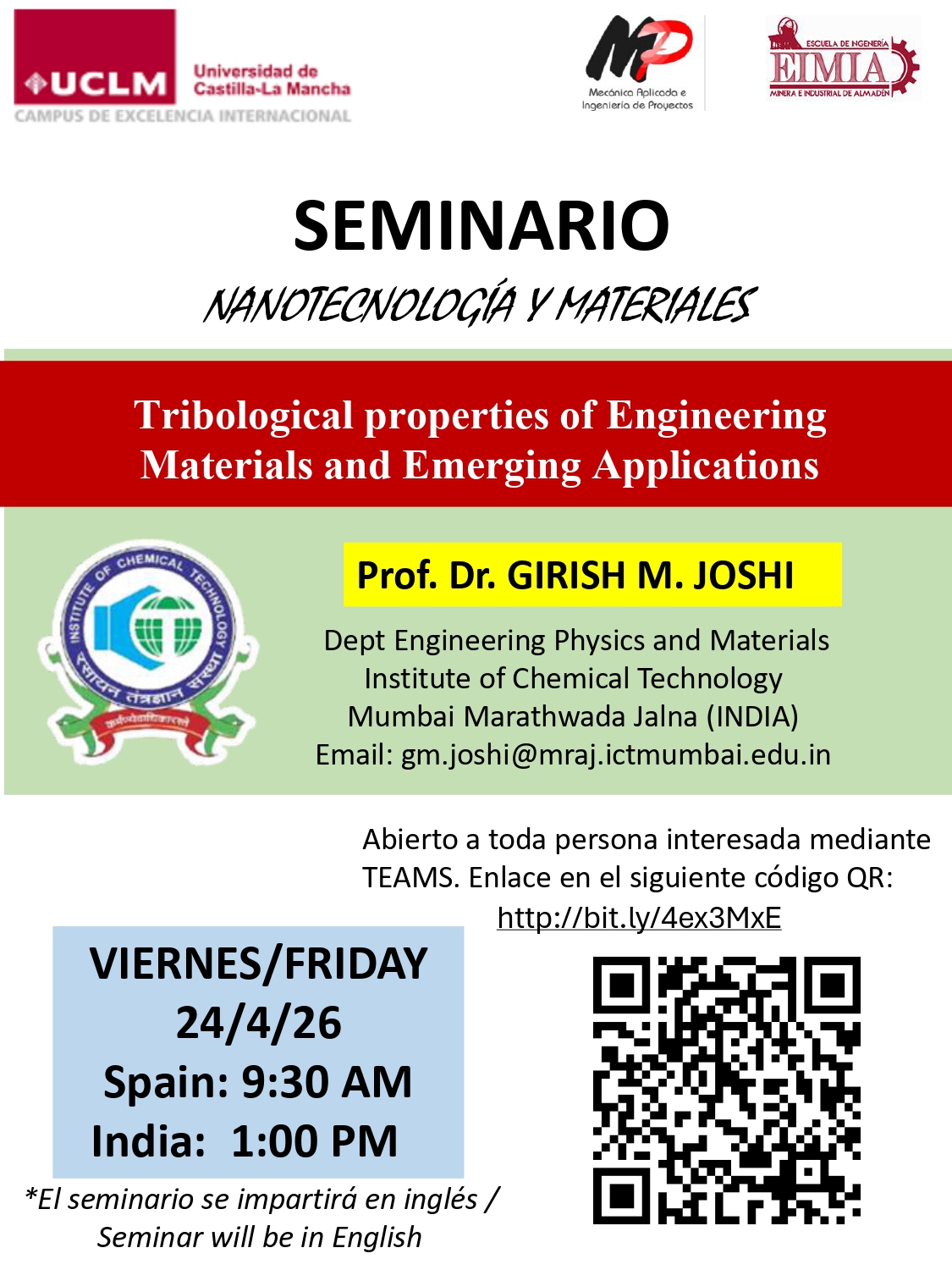 Tribological properties of Engineering Materials and Emerging Applications